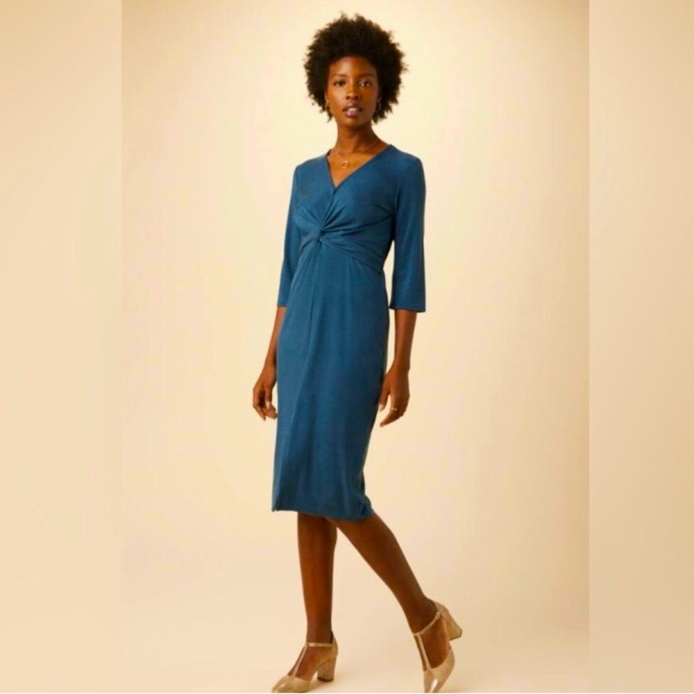 Amour Vert Lourdes Dress Teal Medium